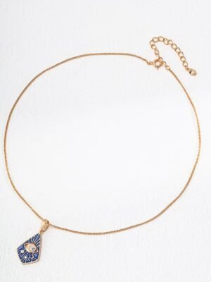 Vintage Blue Glazed Zircon Necklace