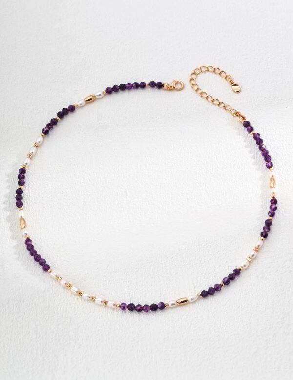 Vintage Natural Pearl and Amethyst Necklace
