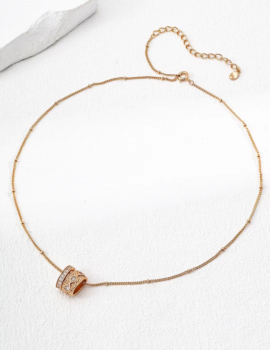 Vintage-Style Moonstone Pendant Necklace