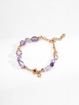 Fresh Amethyst and Red Agate Bracelet