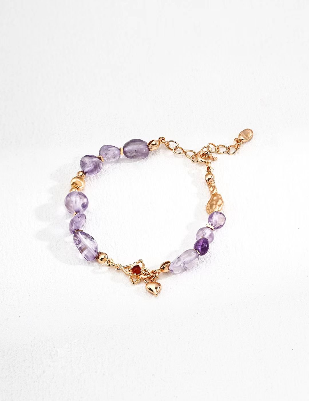 Fresh Amethyst and Red Agate Bracelet