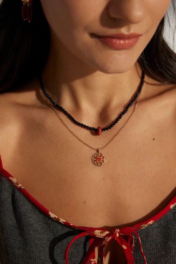 Vintage Red Zircon Necklace