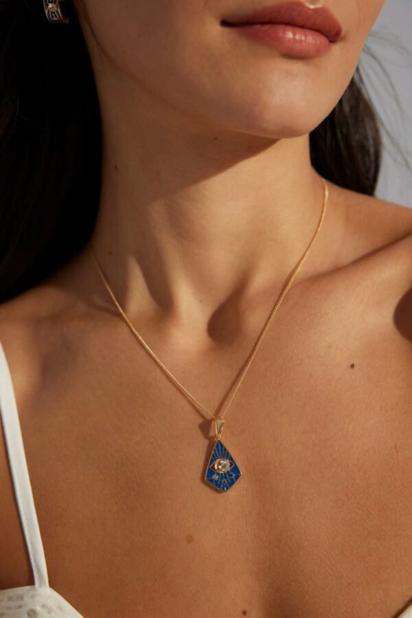 Vintage Blue Glazed Zircon Necklace