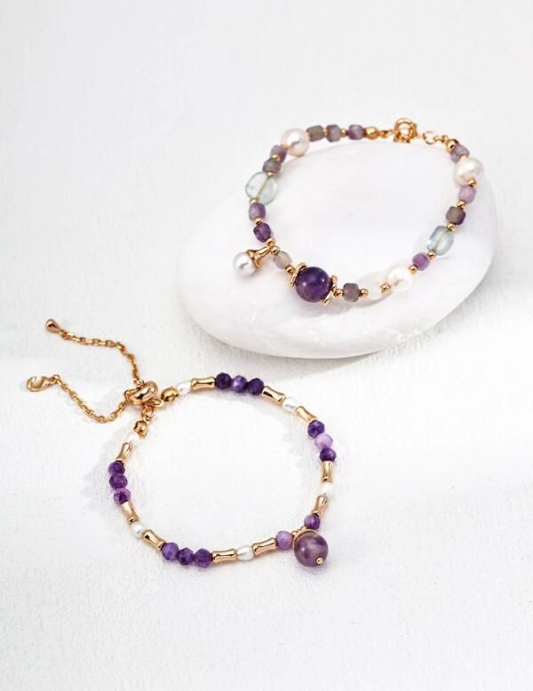 Natural Pearl and Amethyst Bracelet
